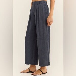 Z Supply Farah Pant in Supernova Blue Wide-Leg Pleated Pants Large